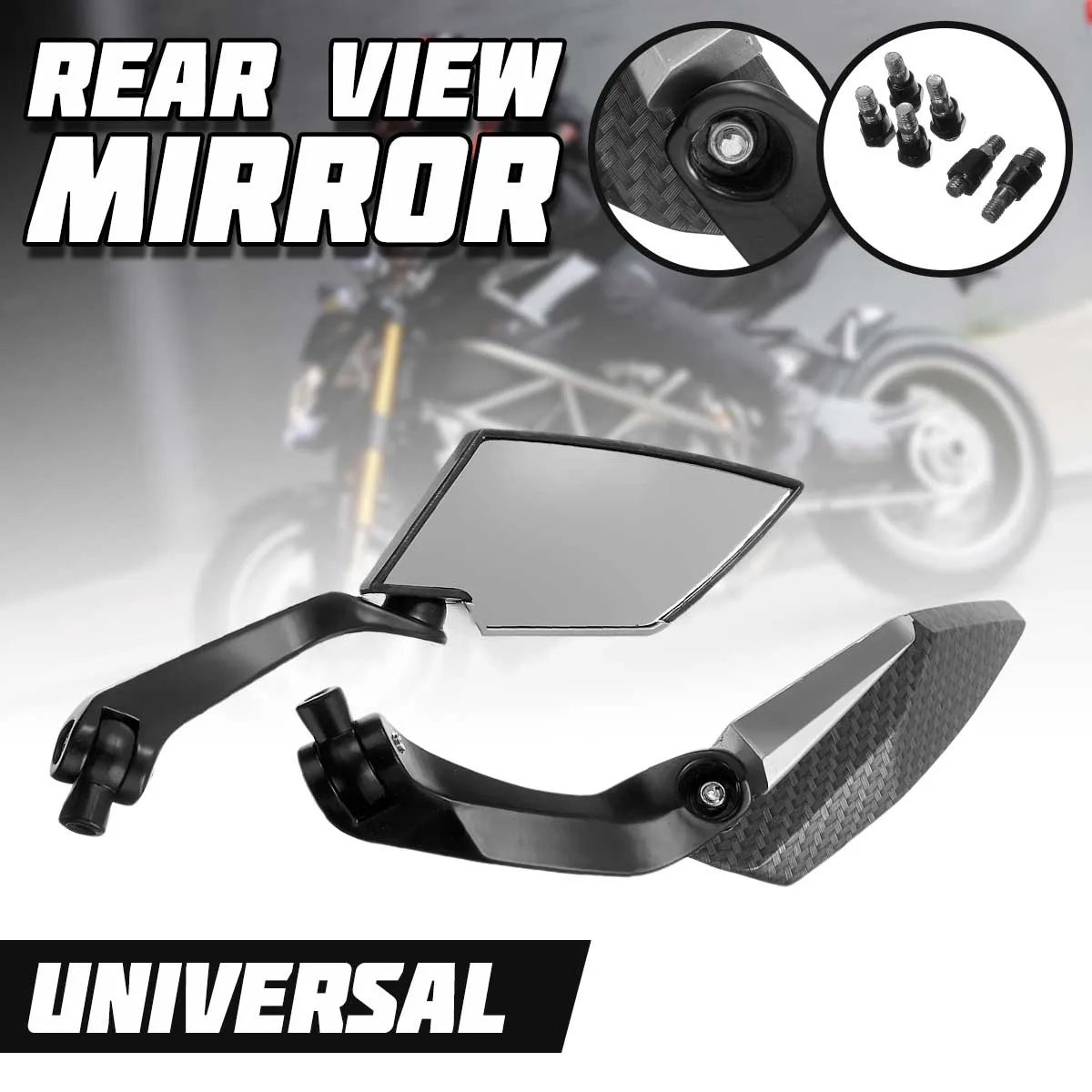 One Pair Universal Diamond Motorcycle Side Mirrors 8mm 10mm Carbon Fiber Color Black Stem Motorcycle Mirrors
One Pair Universal Diamond Motorcycle Side Mirrors 8mm 10mm Carbon Fiber Color Black Stem Motorcycle Mirrors