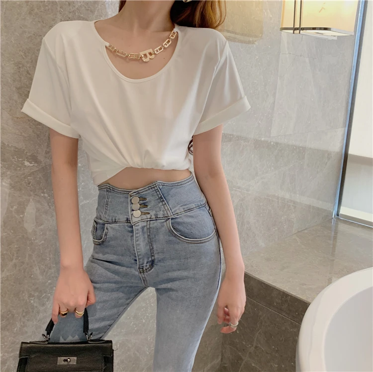 Western Style Ins Personality Metal Hollow Loose and Handsome Figure Flattering Bottoming T-shirt
Western Style Ins Personality Metal Hollow Loose and Handsome Figure Flattering Bottoming T-shirt