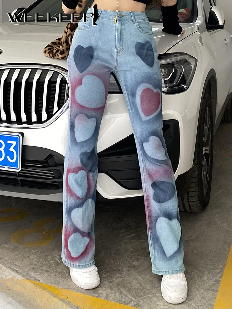 Weekeep Y2k Aesthetic Skinny Jeans Women High Waist Chic Heart Print Elastic Denim Pants Harajuku Streetwear Femme Trousers 2021
Weekeep Y2k Aesthetic Skinny Jeans Women High Waist Chic Heart Print Elastic Denim Pants Harajuku Streetwear Femme Trousers 2021