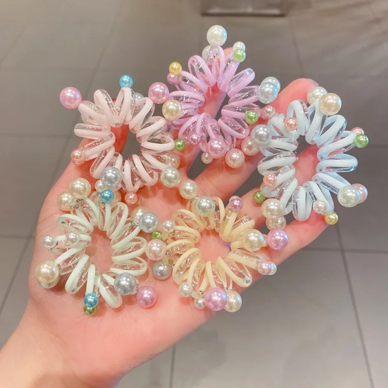 Telephone Wire Line Hair Tie Colorful Ball Spiral Shape Clear Color Rubber Elastic Hair Band Women Hair Accessories
Telephone Wire Line Hair Tie Colorful Ball Spiral Shape Clear Color Rubber Elastic Hair Band Women Hair Accessories
