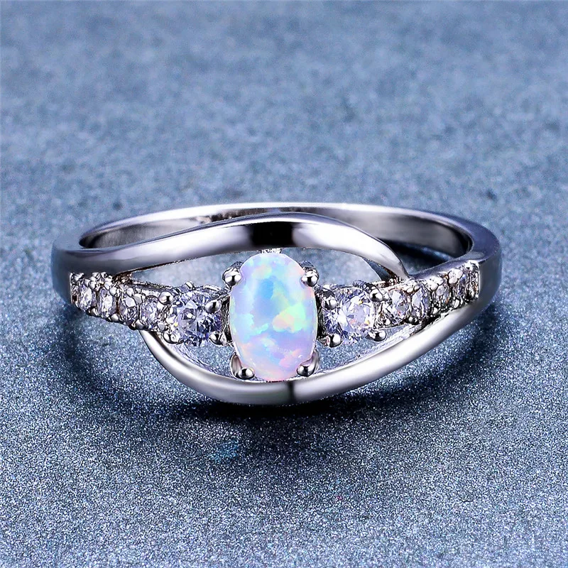 Vintage Female White Oval Opal Jewelry Classic Silver Color Wedding Rings For Women Trendy Bridal Round Crystal Engagement Ring
Vintage Female White Oval Opal Jewelry Classic Silver Color Wedding Rings For Women Trendy Bridal Round Crystal Engagement Ring