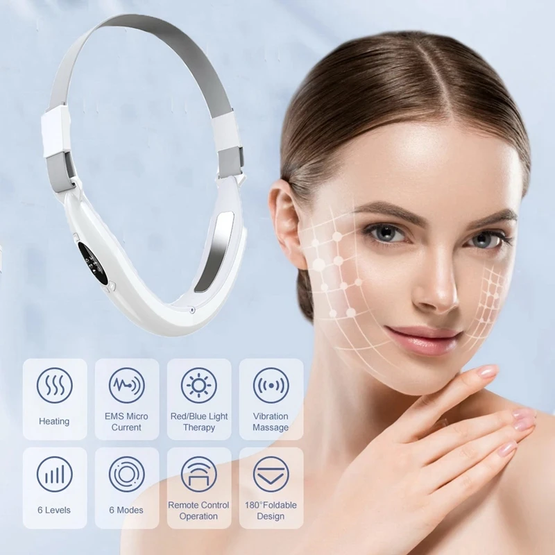 Face Slimming Galvanic Massager V-Face Care Chin V-Shaped Lift Belt Machine Red Blue LED Therapy Facial Lifting Device
Face Slimming Galvanic Massager V-Face Care Chin V-Shaped Lift Belt Machine Red Blue LED Therapy Facial Lifting Device