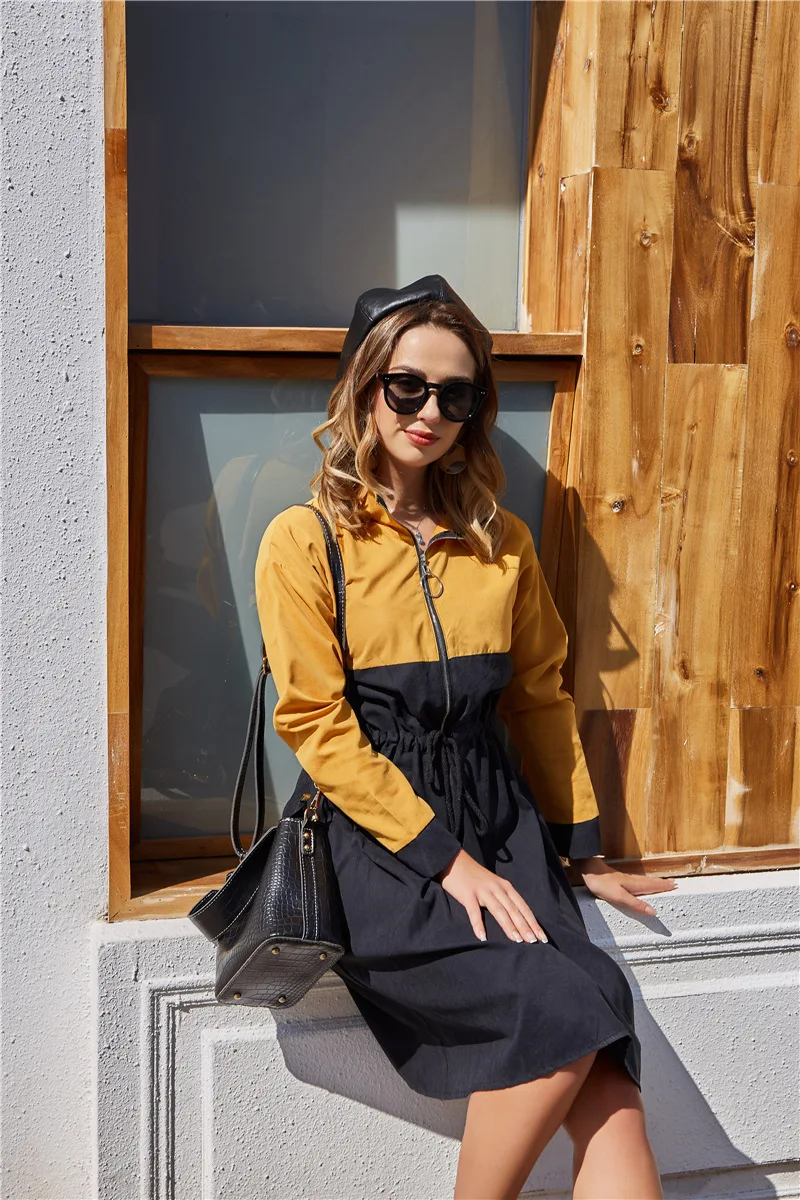 Fashion Long Sleeve Shirt Dress 2021 Spring Autumn Dresses Women Casual Zippers Shirring Patchwork A-line Mini Dress Vestidos
Fashion Long Sleeve Shirt Dress 2021 Spring Autumn Dresses Women Casual Zippers Shirring Patchwork A-line Mini Dress Vestidos
