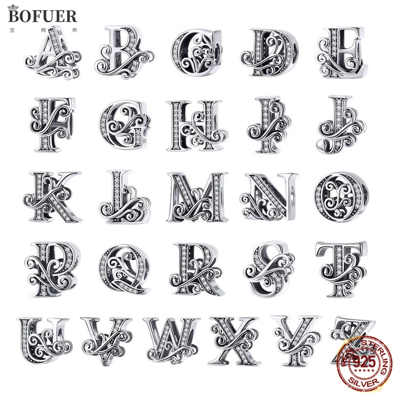 Authentic 100% Real 925 Sterling Silver Letter A-Z Alphabet Charm Name Beads DIY Fit Original Pandora Bracelet Jewelry For Women
Authentic 100% Real 925 Sterling Silver Letter A-Z Alphabet Charm Name Beads DIY Fit Original Pandora Bracelet Jewelry For Women