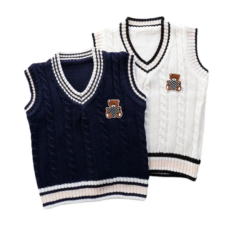 Autumn Spring Children Vests Boys Girls Sweater Knitting New Academic Style Casual Sleeveless Cartoon V-neck Pullover Vests Coat
Autumn Spring Children Vests Boys Girls Sweater Knitting New Academic Style Casual Sleeveless Cartoon V-neck Pullover Vests Coat
