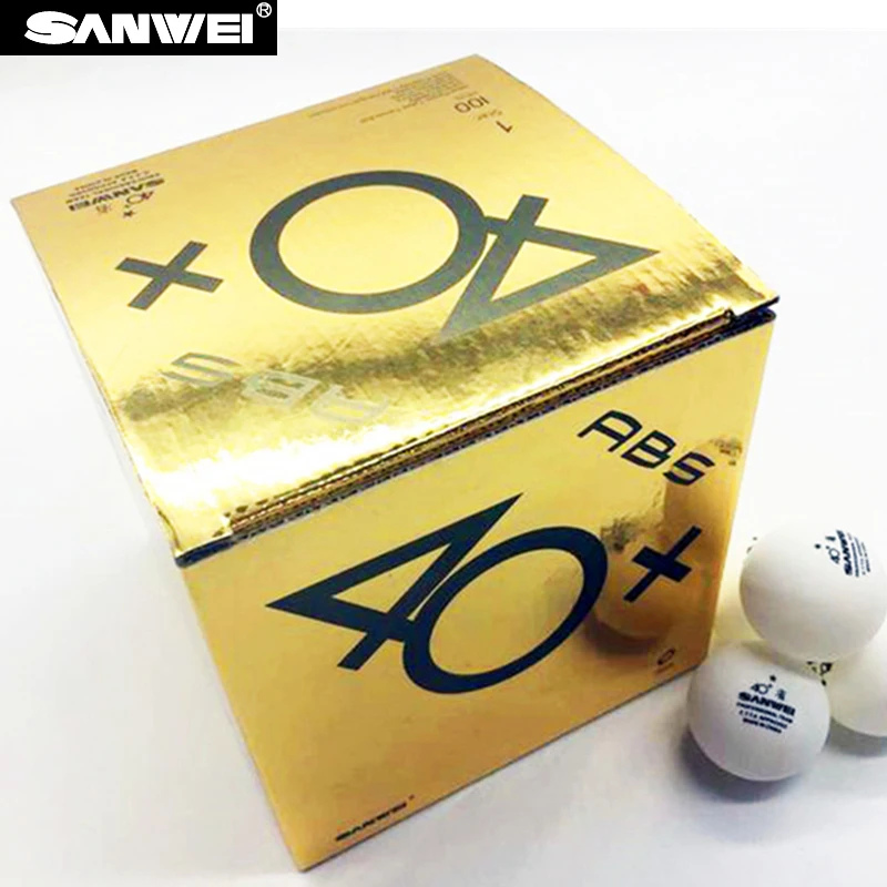 Sanwei 100 шт. Новый материал ABS 40 + мяч для настольного тенниса seamedwhite пинг понга