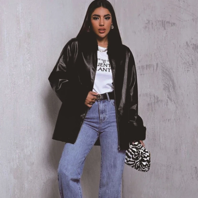 2021 Autumn Winter New Sexy Zipper Ladies' Leather Clothing Medium-long Long Sleeve Fur Collar Faux Leather Jacket Women Coat
2021 Autumn Winter New Sexy Zipper Ladies' Leather Clothing Medium-long Long Sleeve Fur Collar Faux Leather Jacket Women Coat