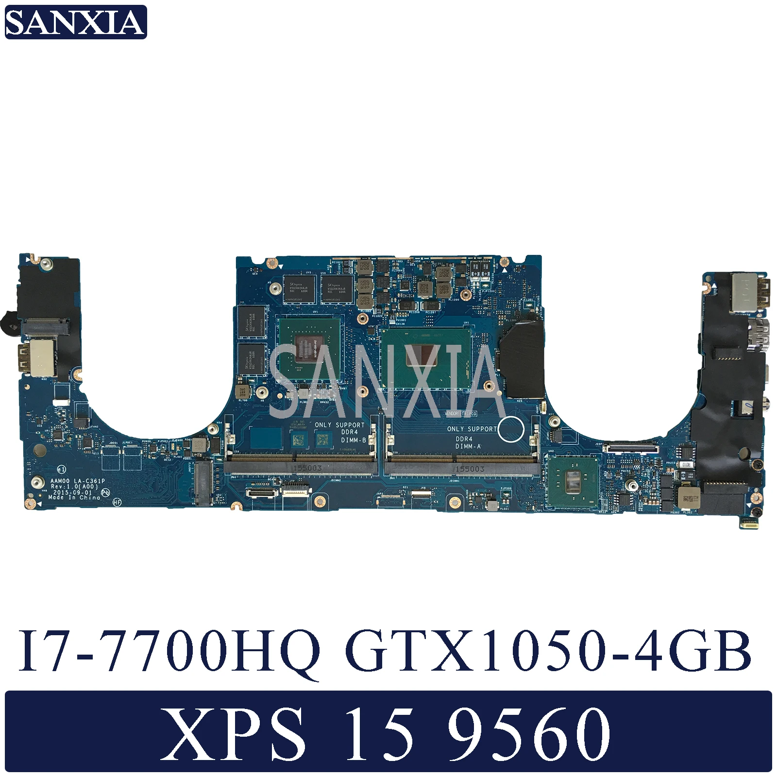 KEFU LA-E331P Laptop motherboard for Dell XPS-15 9560 original mainboard I7-7700HQ GTX1050-4GB
KEFU LA-E331P Laptop motherboard for Dell XPS-15 9560 original mainboard I7-7700HQ GTX1050-4GB