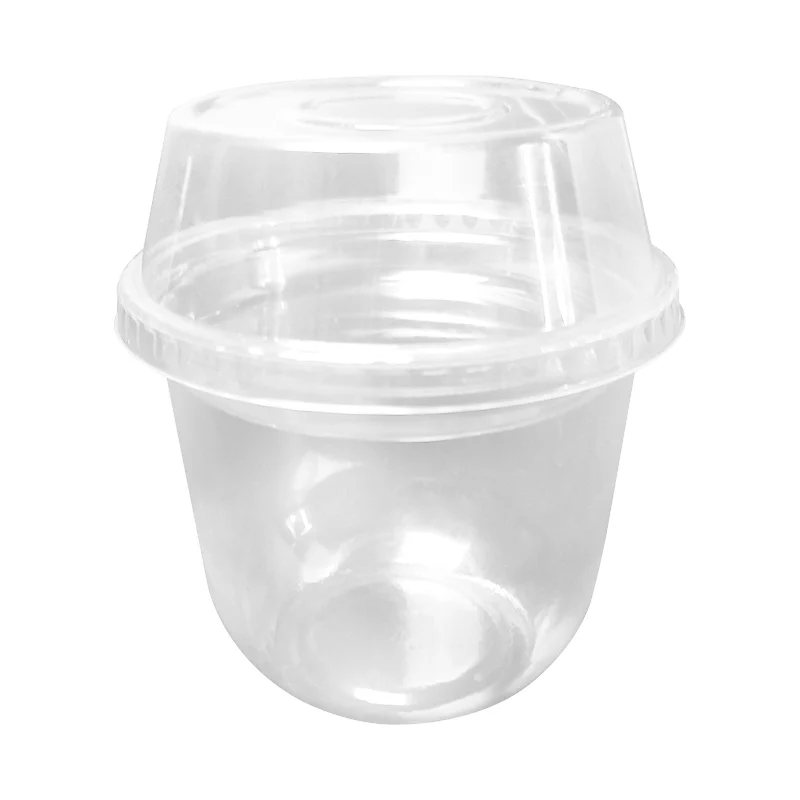 

50pcs High quality transparent disposable ice cream cup 250ml 8oz creative yogurt pudding jelly dessert fruit salad plastic cups