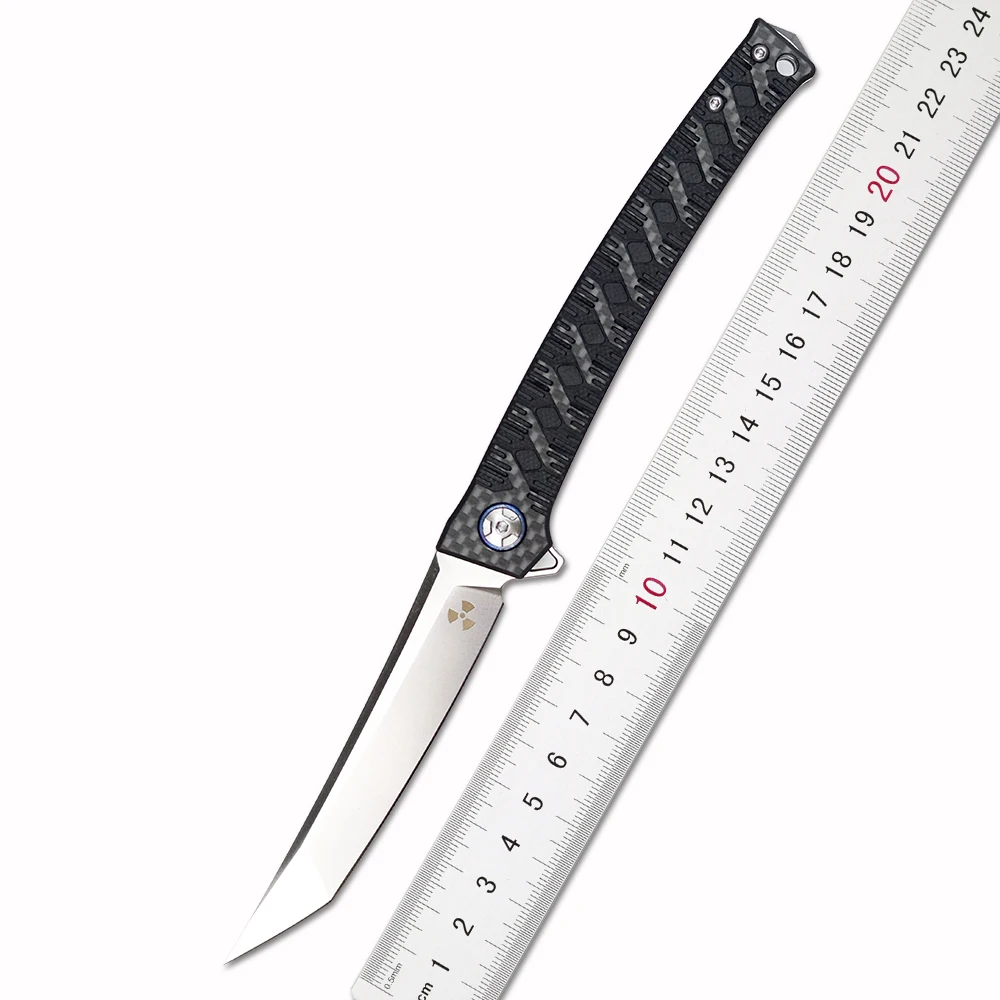 JUNGLE KNIFE JR3406 D2 steel blade katana folding knife with carbon fiber handle outdoor camping tactical kitchen fruit knife
JUNGLE KNIFE JR3406 D2 steel blade katana folding knife with carbon fiber handle outdoor camping tactical kitchen fruit knife