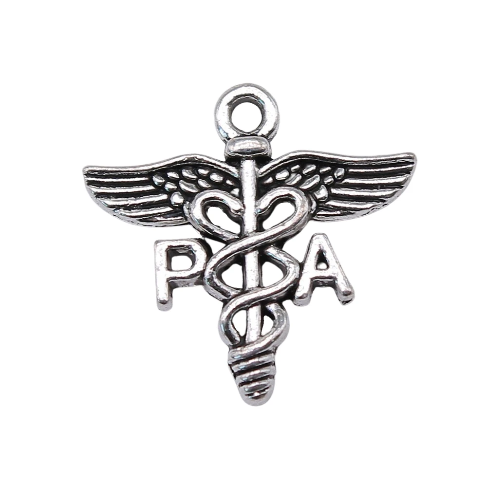 

WYSIWYG 10pcs 20x19mm Pa Medical Caduceus Symbol Charms Antique Silver Color Pendant Charms Jewelry Findings For Jewelry Making