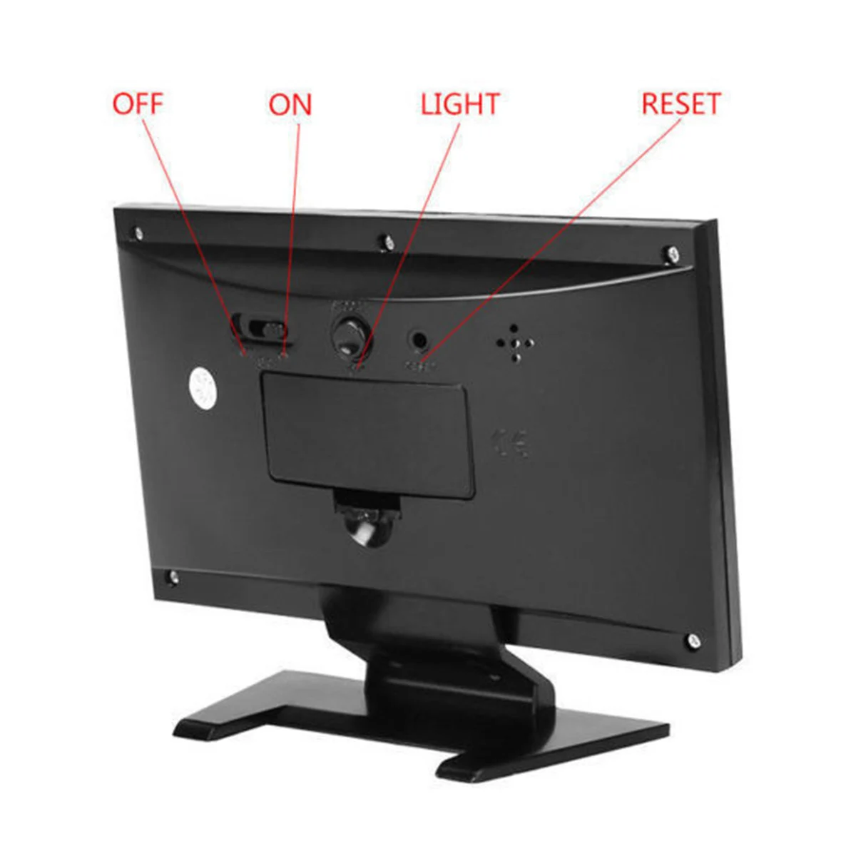 LCD Digital Time Alarm Clock Multifunction Snooze Calendar Temperature Night Display Sound-activated Table Clock