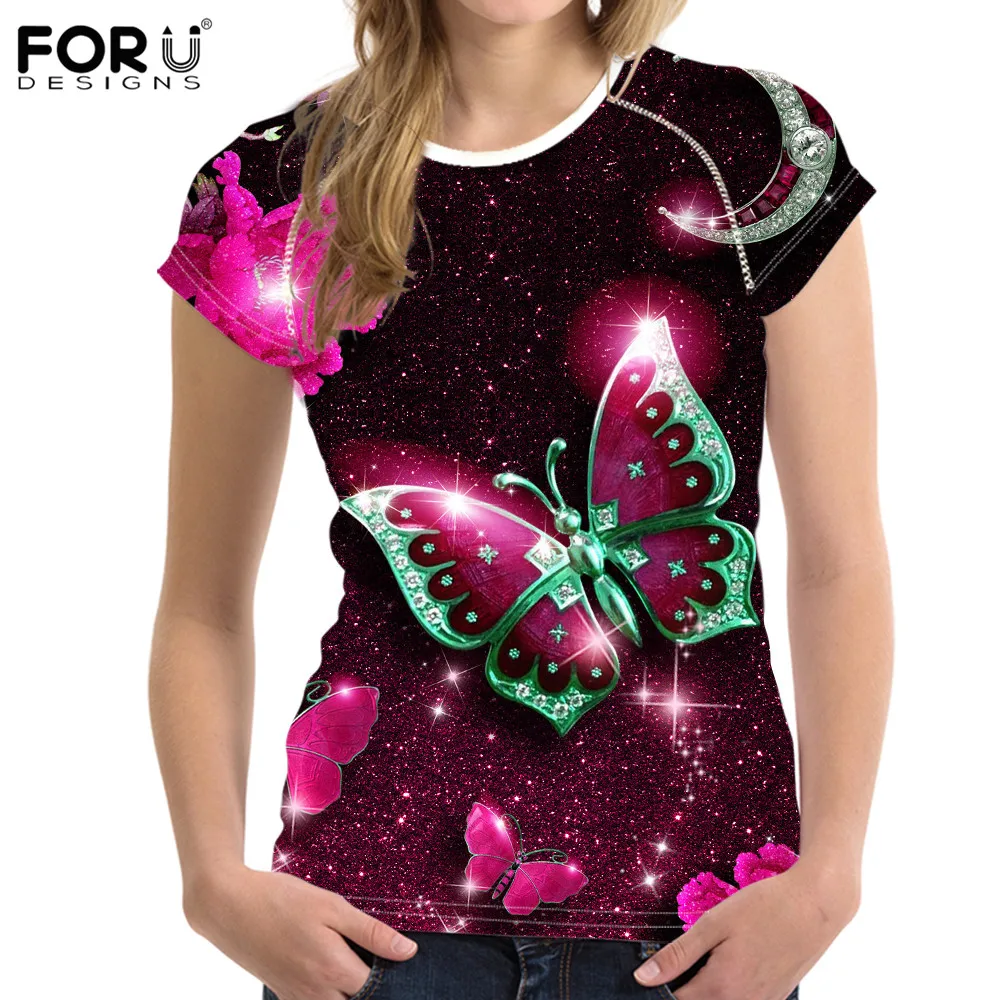 FORUDESIGNS Women Butterfly Fashion Flower T Shirt for Women Brand Clothes Short Sleeve Feminina Top Tees Print T-shirt Fitness
FORUDESIGNS Women Butterfly Fashion Flower T Shirt for Women Brand Clothes Short Sleeve Feminina Top Tees Print T-shirt Fitness