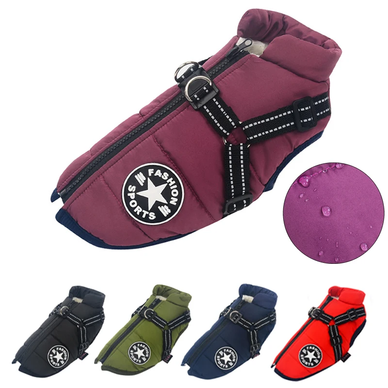 Large Pet Dog Jacket With Harness Winter Warm Dog Clothes For Labrador Waterproof Big Dog Coat Chihuahua French Bulldog Outfits
Large Pet Dog Jacket With Harness Winter Warm Dog Clothes For Labrador Waterproof Big Dog Coat Chihuahua French Bulldog Outfits