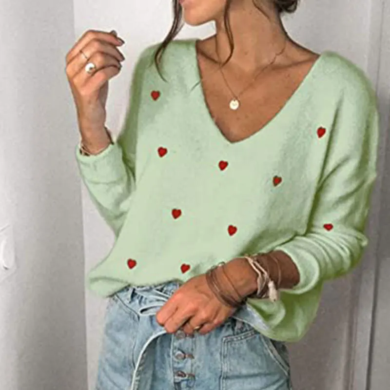 Fashion women's new sweater V-neck large size loose pullover sweater GRAY22
Fashion women's new sweater V-neck large size loose pullover sweater GRAY22