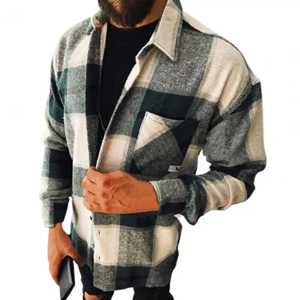 Plaid Printed Shirts For Men 2021 Jackets Coat All-matched Pocket Turn-down Collar Men Shirt Male Shirt Male Tops Streetwear
Plaid Printed Shirts For Men 2021 Jackets Coat All-matched Pocket Turn-down Collar Men Shirt Male Shirt Male Tops Streetwear