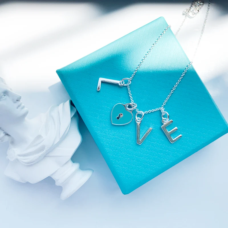 925 Sterling Silver Necklace High-quality Customized Trendy Charming Love Letter Necklace Couple Gift With Logo Shine Jewelry
925 Sterling Silver Necklace High-quality Customized Trendy Charming Love Letter Necklace Couple Gift With Logo Shine Jewelry