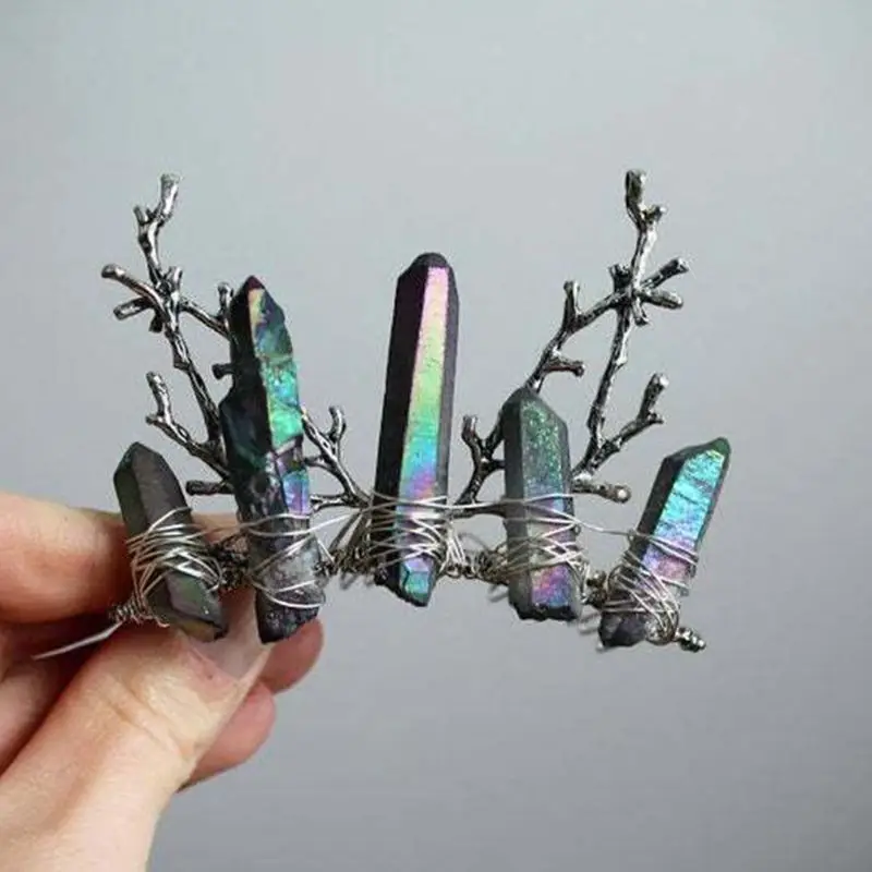 Bohemian Rainbow Handmade Quartz Hair Comb Alloy Tree Branch Faux Crystal Hairpins Women Wedding Bridal Prom Mini Tiara
Bohemian Rainbow Handmade Quartz Hair Comb Alloy Tree Branch Faux Crystal Hairpins Women Wedding Bridal Prom Mini Tiara