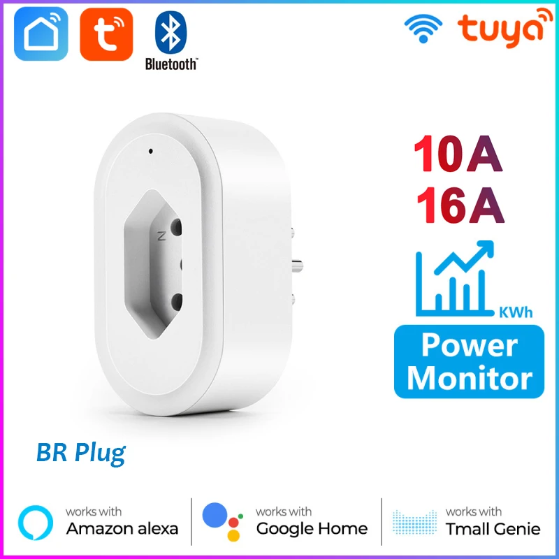 16/10A Tuya Smart Wifi+Bluetooth Brazil Smart Plug With Power Monitor Smart Life APP Smart Socket Voice Work For Alexa Google
16/10A Tuya Smart Wifi+Bluetooth Brazil Smart Plug With Power Monitor Smart Life APP Smart Socket Voice Work For Alexa Google