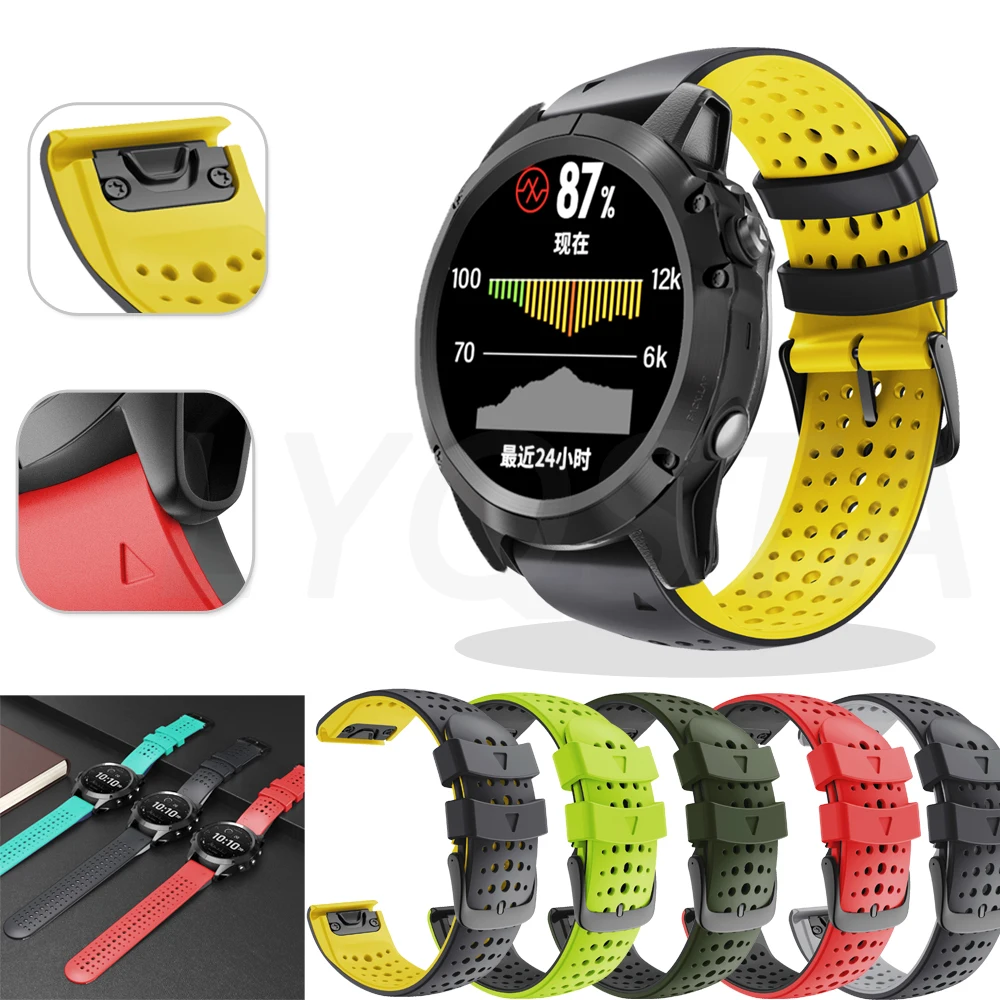22 26mm Sport Silicone Watchband Wrist Strap For Garmin Fenix 6X 6 6S Pro 5X 5 5S Plus 3 HR 935 EasyFit Quick Release Wirstband
22 26mm Sport Silicone Watchband Wrist Strap For Garmin Fenix 6X 6 6S Pro 5X 5 5S Plus 3 HR 935 EasyFit Quick Release Wirstband