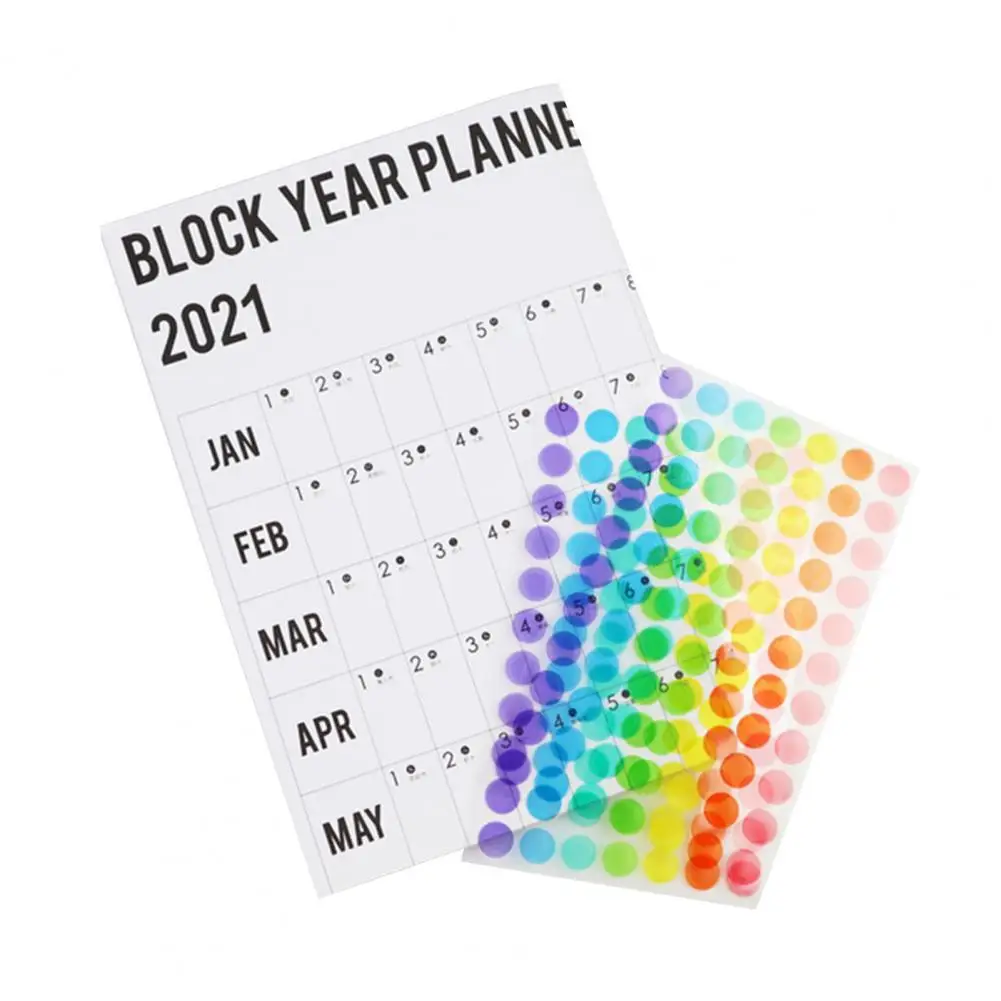 2021 Year Annual Plan Calendar Daily Schedule with Sticker Dots Wall Planner Stationery Study Planning Learning for Kids
2021 Year Annual Plan Calendar Daily Schedule with Sticker Dots Wall Planner Stationery Study Planning Learning for Kids
