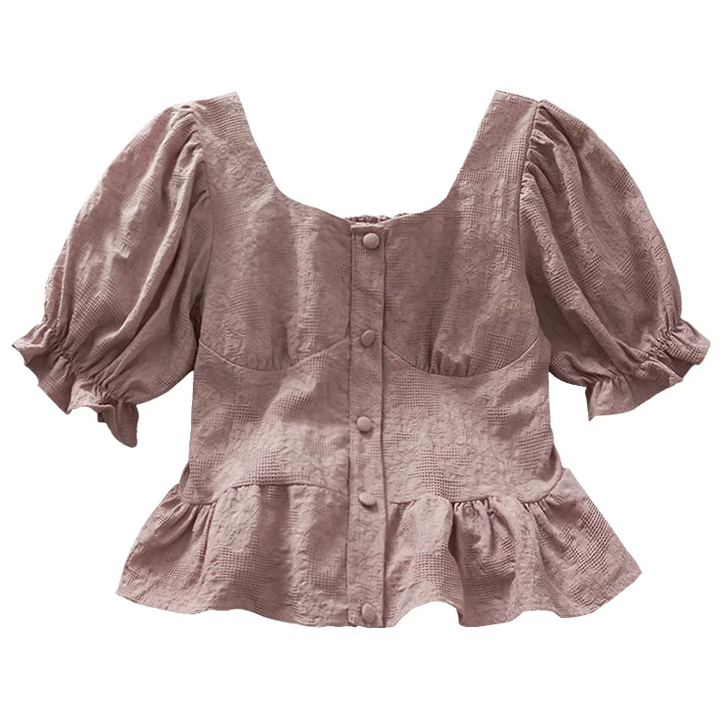 French Minority Ruffled Short Square Collar Small Shirt Female 2021 New Solid Color Single Breasted Versatile Western Style Top
French Minority Ruffled Short Square Collar Small Shirt Female 2021 New Solid Color Single Breasted Versatile Western Style Top