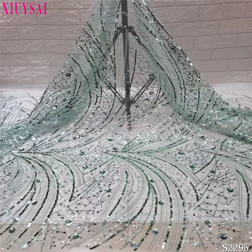 Latest Nigerian Lace Fabrics African Lace Fabric 2021 High Quality Lace with Sequin, Green French Lace Fabric for Wedding Dress
Latest Nigerian Lace Fabrics African Lace Fabric 2021 High Quality Lace with Sequin, Green French Lace Fabric for Wedding Dress