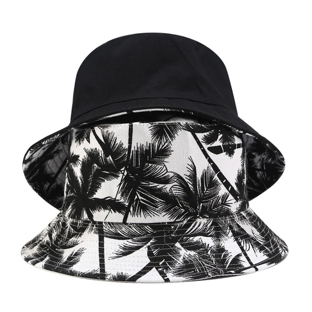 1 pcs Unisex Fashion Summer Reversible Black White Coconut Tree Printed Fisherman Caps Bucket Hats Gorro Pescador Men Women
1 pcs Unisex Fashion Summer Reversible Black White Coconut Tree Printed Fisherman Caps Bucket Hats Gorro Pescador Men Women