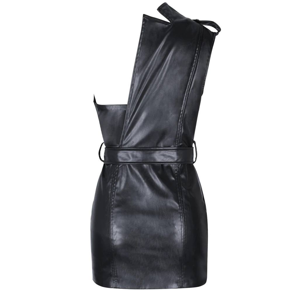 Deer Lady Black One Shoulder Sleeveless Mini Belt Asymmetrical Bodycon Dress Black
Deer Lady Black One Shoulder Sleeveless Mini Belt Asymmetrical Bodycon Dress Black