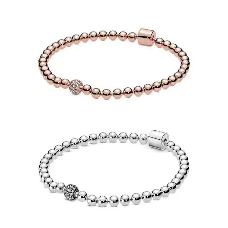 925 Sterling Silver Bracelet Smooth Beads & Pave Crystal Ball Bracelet & Bangle Fit Bead Charm Diy fashion Jewelry
925 Sterling Silver Bracelet Smooth Beads & Pave Crystal Ball Bracelet & Bangle Fit Bead Charm Diy fashion Jewelry