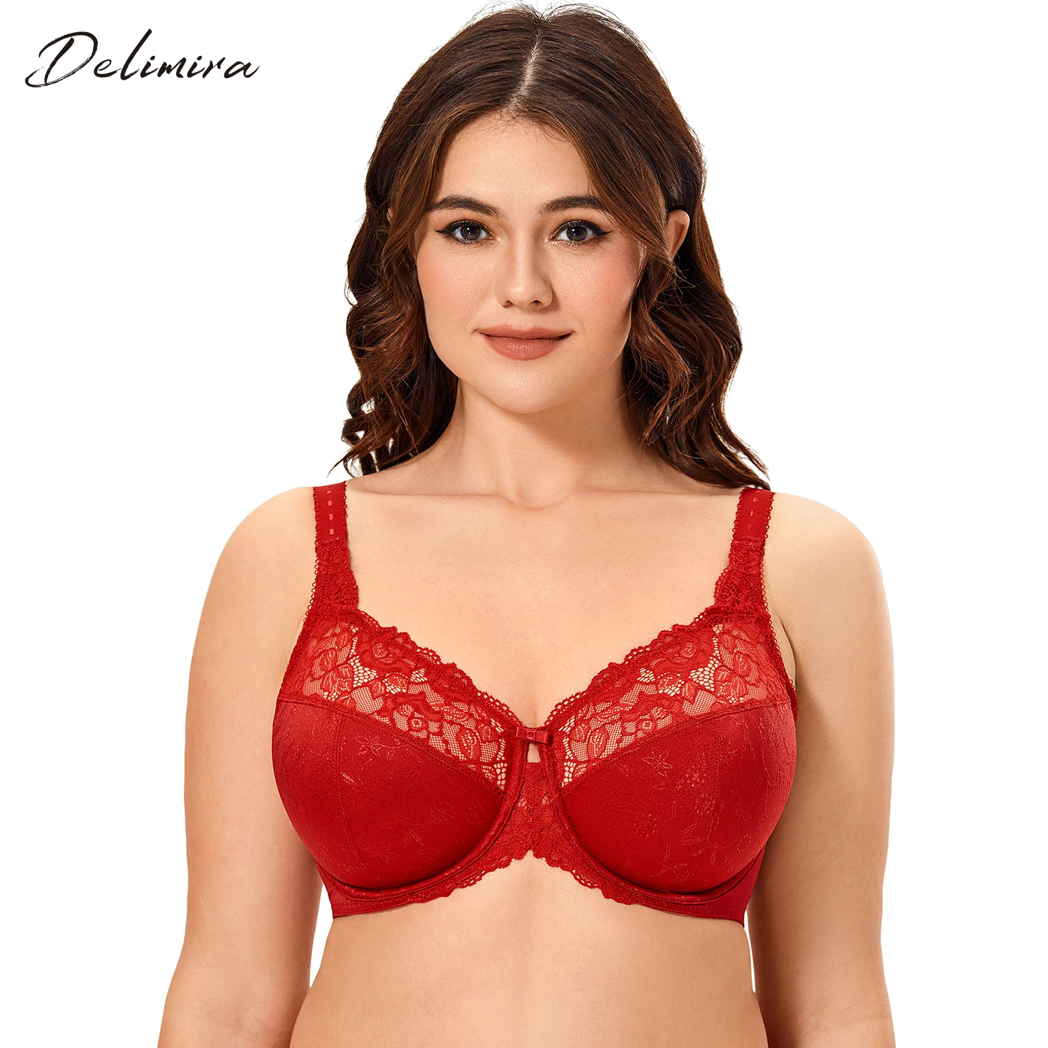 DELIMIRA Women's Full Figure Beauty Lace Non Padded Underwire Minimizer Bra Plus Size C D DD E F G H 
DELIMIRA Women's Full Figure Beauty Lace Non Padded Underwire Minimizer Bra Plus Size C D DD E F G H