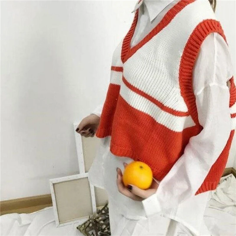 Sweater Vest Women Striped Loose Preppy Sleeveless Sweaters Students Korean Style Autumn Winter Outwear Chic Retro Knitted New
Sweater Vest Women Striped Loose Preppy Sleeveless Sweaters Students Korean Style Autumn Winter Outwear Chic Retro Knitted New