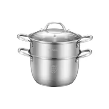 Stainless Steel Soup Pot Steamer Thickening Double Bottom Non-stick Soup Steamer Cooking Pot Induction Cooker Gas Furnace