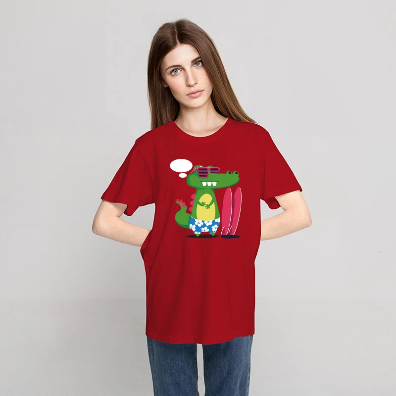 Crocodile Surfing Printing Female T Shirt Simplicity O-Neck T Shirts Fashion Breathable Tshirt Summer Comfortable Tshirts Womans
Crocodile Surfing Printing Female T Shirt Simplicity O-Neck T Shirts Fashion Breathable Tshirt Summer Comfortable Tshirts Womans