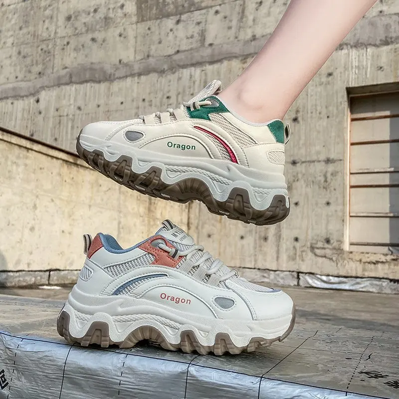 Women Chunky Sneakers Leather Mesh Mixed Colors Cross-Tied Fashion Platform Lady Casual Handmade Shoes
Women Chunky Sneakers Leather Mesh Mixed Colors Cross-Tied Fashion Platform Lady Casual Handmade Shoes