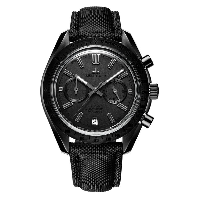 2020 Reef Tiger Designer Sport Watches With Calf Nylon Strap Luminous Chronograph 316L Steel Watch Relogio Masculino+Box RGA3033