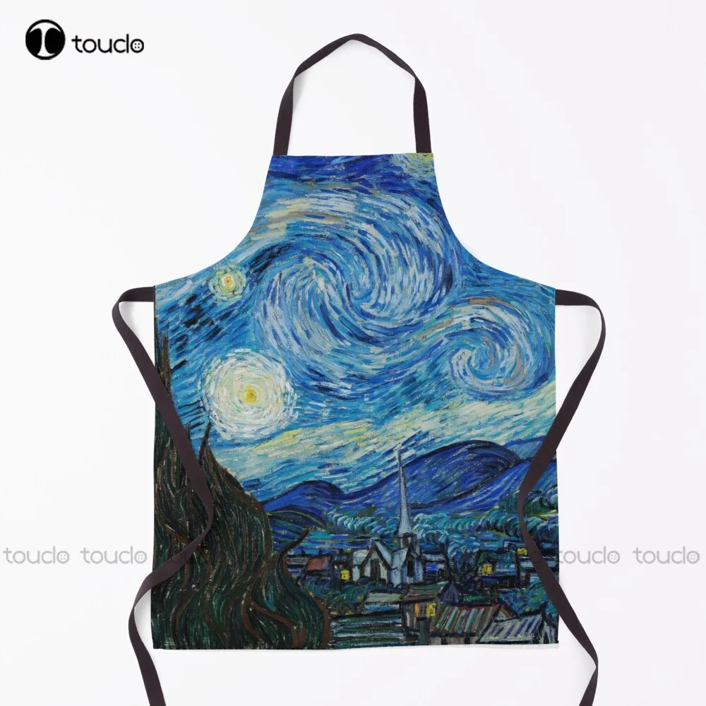 

The Starry Night By Vincent Van Gogh Apron Hairstylist Aprons For Women Men Unisex Adult Personalized Custom Cooking Aprons