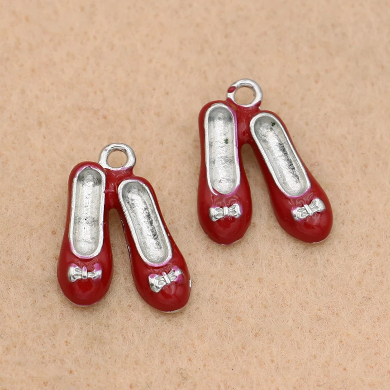 5PCS Silver Plated Enamel Red Shoe Charms Pendants Jewelry Making Bracelet Accessories 16x15mm
5PCS Silver Plated Enamel Red Shoe Charms Pendants Jewelry Making Bracelet Accessories 16x15mm