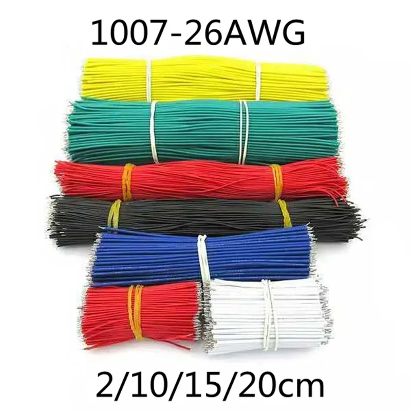 

50PCS 5/10/15/20cm Tin-Plated Breadboard PCB Solder Cable Fly Jumper Wire Tin Conductor Wires 1007-26AWG Connector Wire Diy Kit