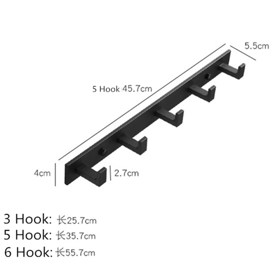 Bathroom Space Aluminum Robe Hook Wall Mounted Clothes Coat Hook Wall Hanger Black Bathroom Accessories
Bathroom Space Aluminum Robe Hook Wall Mounted Clothes Coat Hook Wall Hanger Black Bathroom Accessories