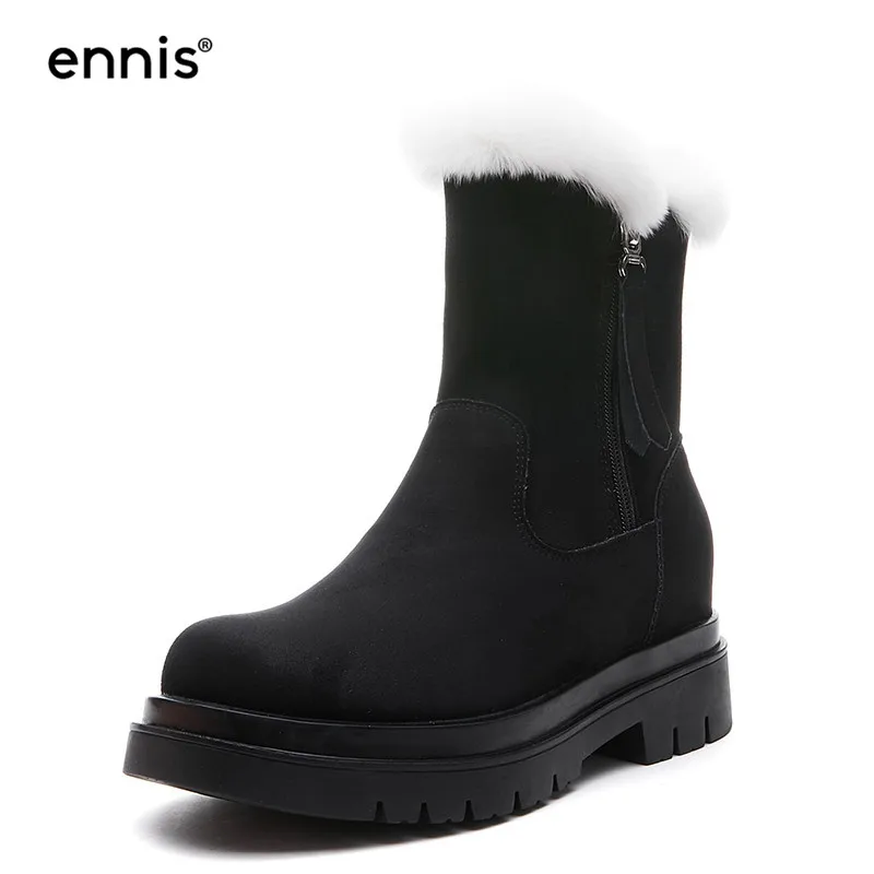 ENNIS Winter Snow Boots Women Height Increase Warm Boots Flat Faux Suede Platform Ankle Boots Black Plush Fur Shoes Fashion A23A
ENNIS Winter Snow Boots Women Height Increase Warm Boots Flat Faux Suede Platform Ankle Boots Black Plush Fur Shoes Fashion A23A