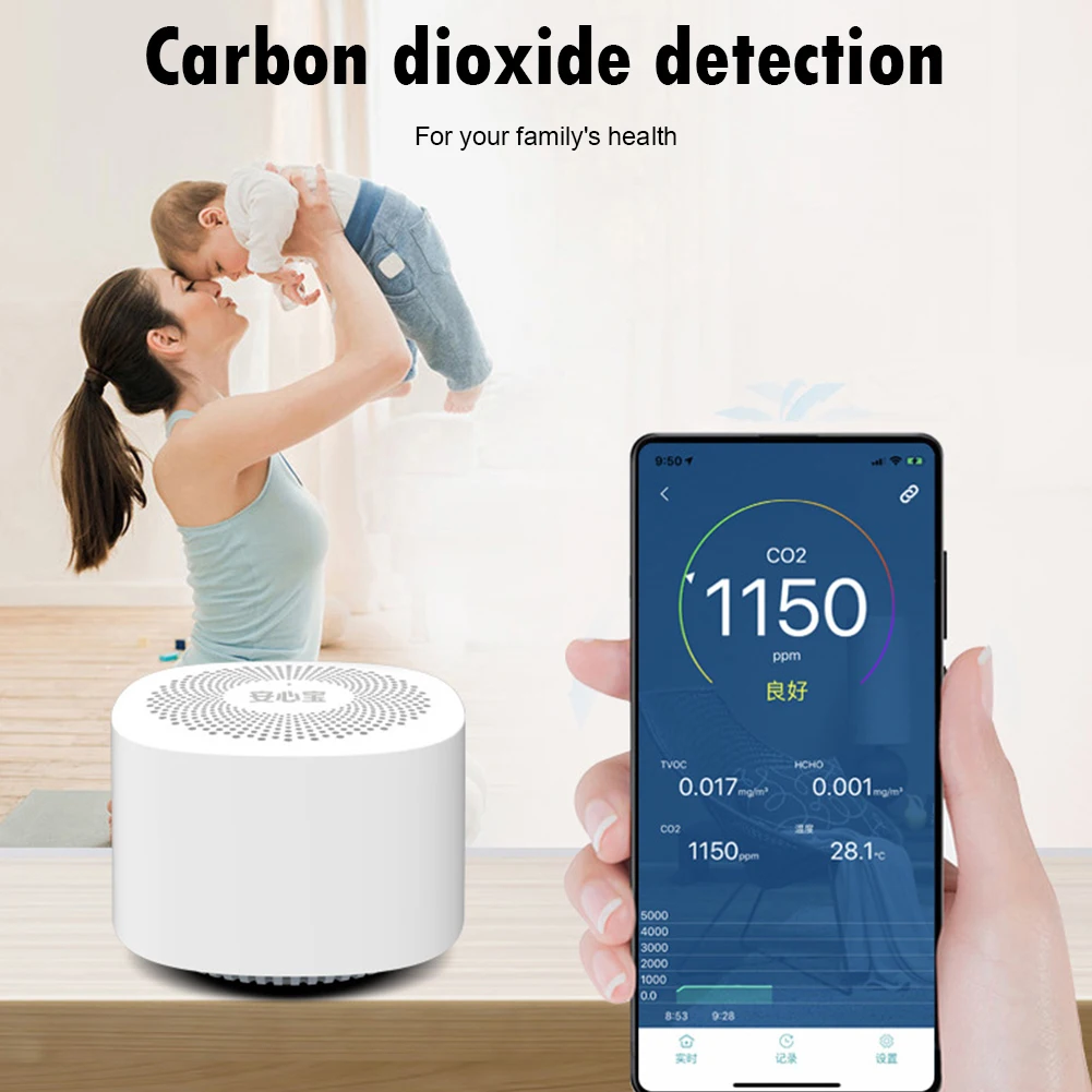 Air Quality Tester CO2 TVOC Meter Temperature Measuring Device Analyzer Phone APP Formaldehyde Carbon Dioxide Monitor Detector
Air Quality Tester CO2 TVOC Meter Temperature Measuring Device Analyzer Phone APP Formaldehyde Carbon Dioxide Monitor Detector