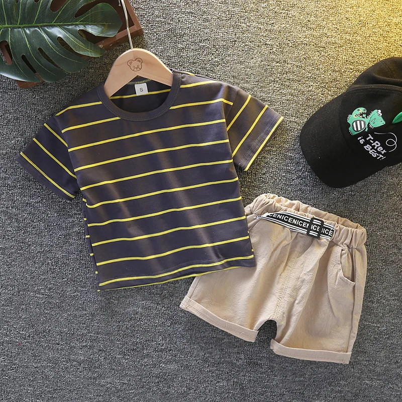 IENENS Children Boys Clothes Sets Short Sleeve Striped T-shirt + Shorts Outfits Toddler Casual Clothing Summer Cotton Baby Suits
IENENS Children Boys Clothes Sets Short Sleeve Striped T-shirt + Shorts Outfits Toddler Casual Clothing Summer Cotton Baby Suits