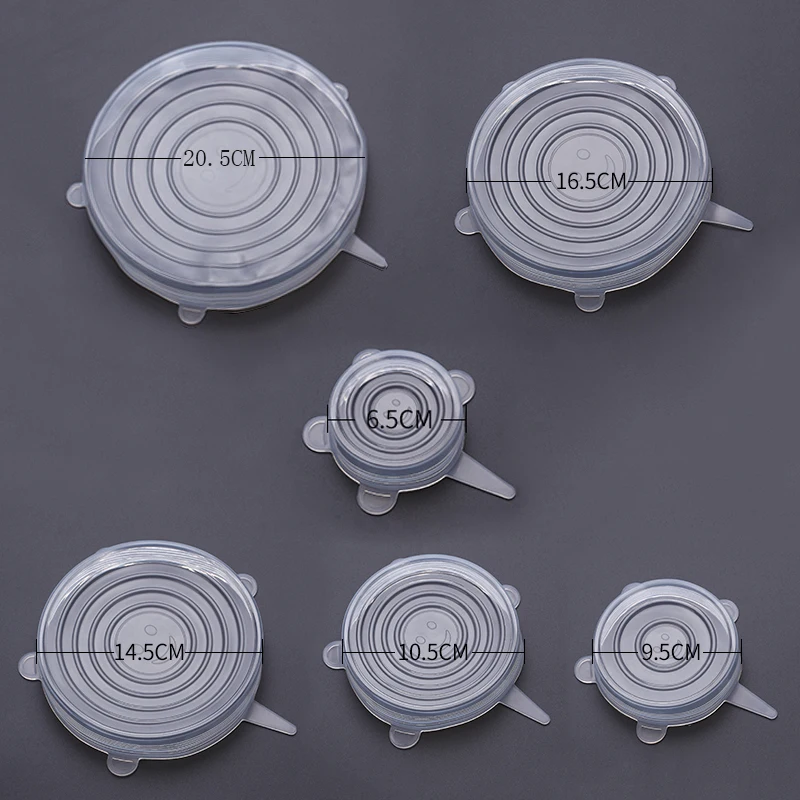 Vieruodis 6 Pcs/Set Universal Food Silicone Cover Reusable Silicone Stretch Lids Caps For Cookware Pot Cover Kitchen Accessories
Vieruodis 6 Pcs/Set Universal Food Silicone Cover Reusable Silicone Stretch Lids Caps For Cookware Pot Cover Kitchen Accessories