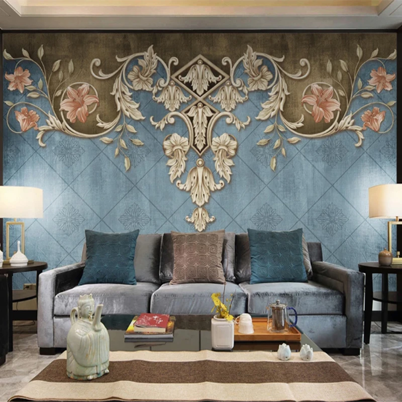 Custom Wallpaper European Retro Wall Mural Blue Classical Luxury 3d Wallpapers Home Decoration
Custom Wallpaper European Retro Wall Mural Blue Classical Luxury 3d Wallpapers Home Decoration