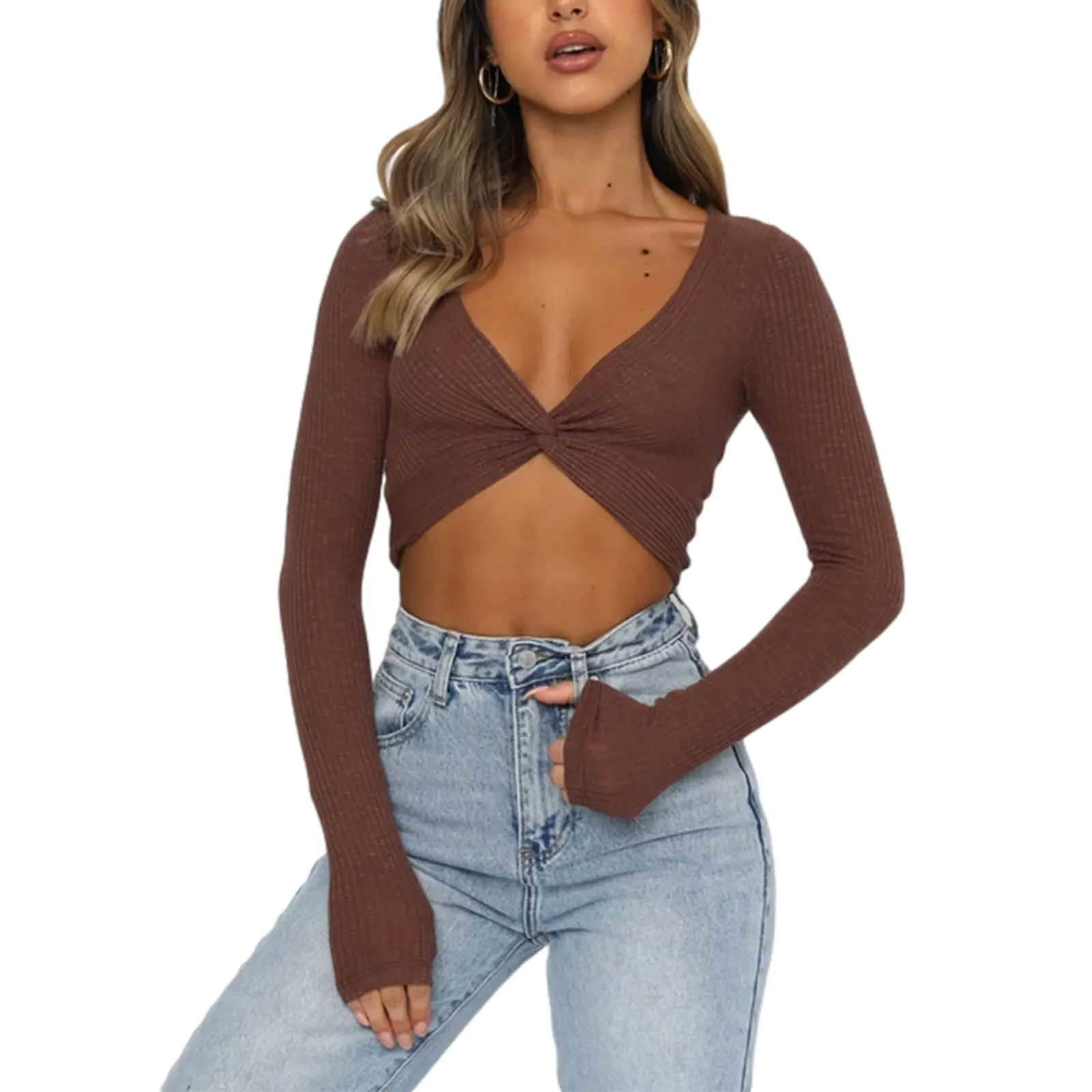 Женский укороченный топ, Однотонная футболка с глубоким V-образным вырезом и длинным рукавом, трикотажная одежда для весны и лета, S/M/L 2021, нов...
Женский укороченный топ, Однотонная футболка с глубоким V-образным вырезом и длинным рукавом, трикотажная одежда для весны и лета, S/M/L 2021, нов...