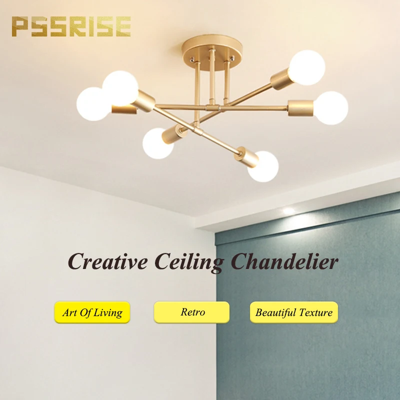 PSSRISE Creative LED Ceiling Lights Chandelier Modern Decor Golden Ceiling Lamp for Living Room Dining Room Bedroom Lighting
PSSRISE Creative LED Ceiling Lights Chandelier Modern Decor Golden Ceiling Lamp for Living Room Dining Room Bedroom Lighting