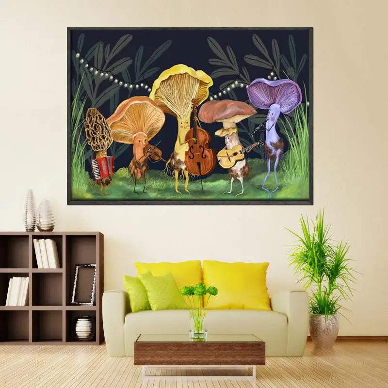 Creative Poster Funny Illustration Art Print Mushroom Music Band Orchestra Wall Art Forest Cartoon Canvas Painting Home Decor
Creative Poster Funny Illustration Art Print Mushroom Music Band Orchestra Wall Art Forest Cartoon Canvas Painting Home Decor