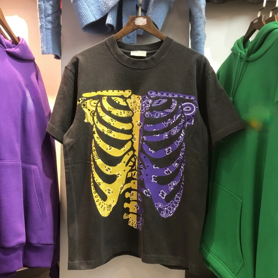 2021SS KAPITAL Vintage T-shirt Women Best Quality Cashew Flower Skeleton Printing T shirt streetwear t shirts men
2021SS KAPITAL Vintage T-shirt Women Best Quality Cashew Flower Skeleton Printing T shirt streetwear t shirts men