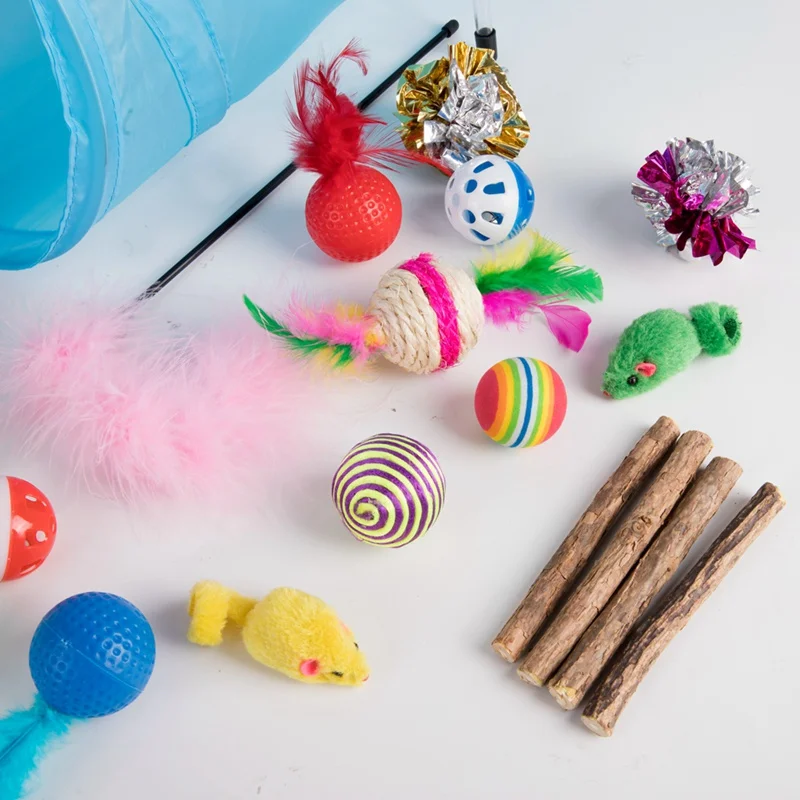 20pcs Pet Cat Playing Toys Set Cats Exercise Toys Plush Mice Tumbler Sisal Ball Hiding Tube Toy Kit Pet Cat Interactive Supplies
20pcs Pet Cat Playing Toys Set Cats Exercise Toys Plush Mice Tumbler Sisal Ball Hiding Tube Toy Kit Pet Cat Interactive Supplies